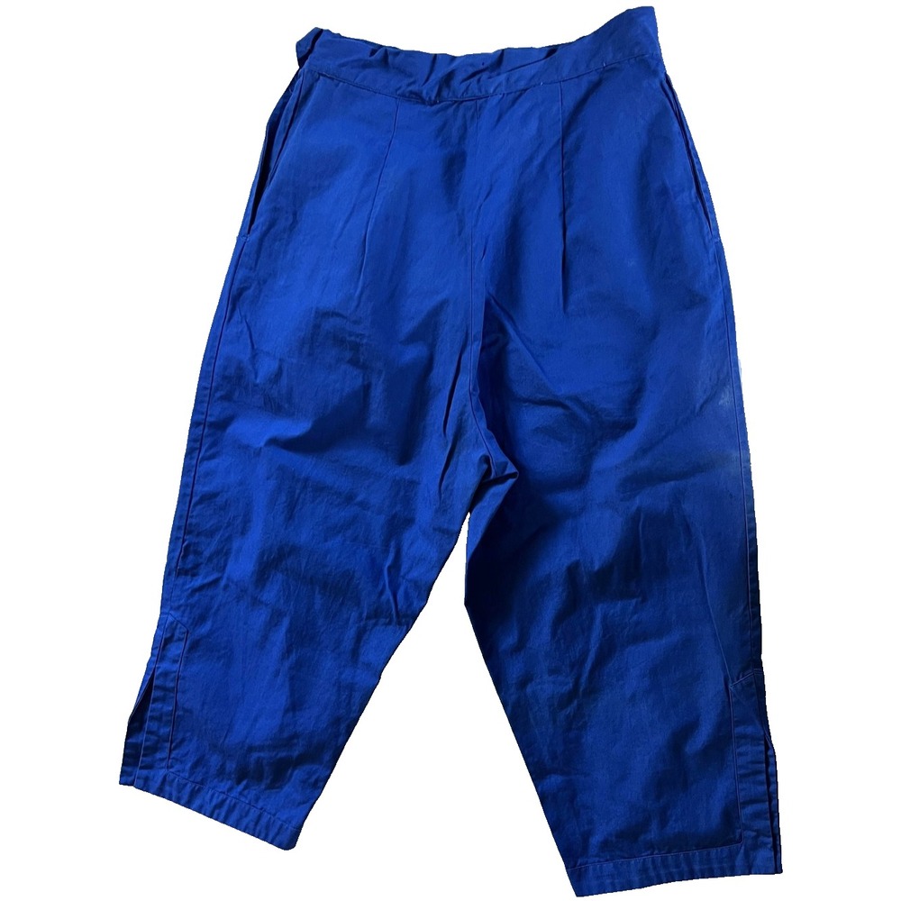 Royal Blue Cropped Pants Womens 16 High Rise Ankle Casual Chino Pull On